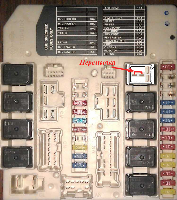 Схема замыкания контактов реле стартера